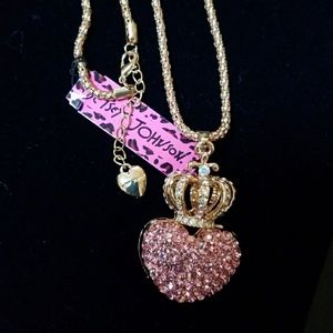 Betsy Johnson Crown Necklace